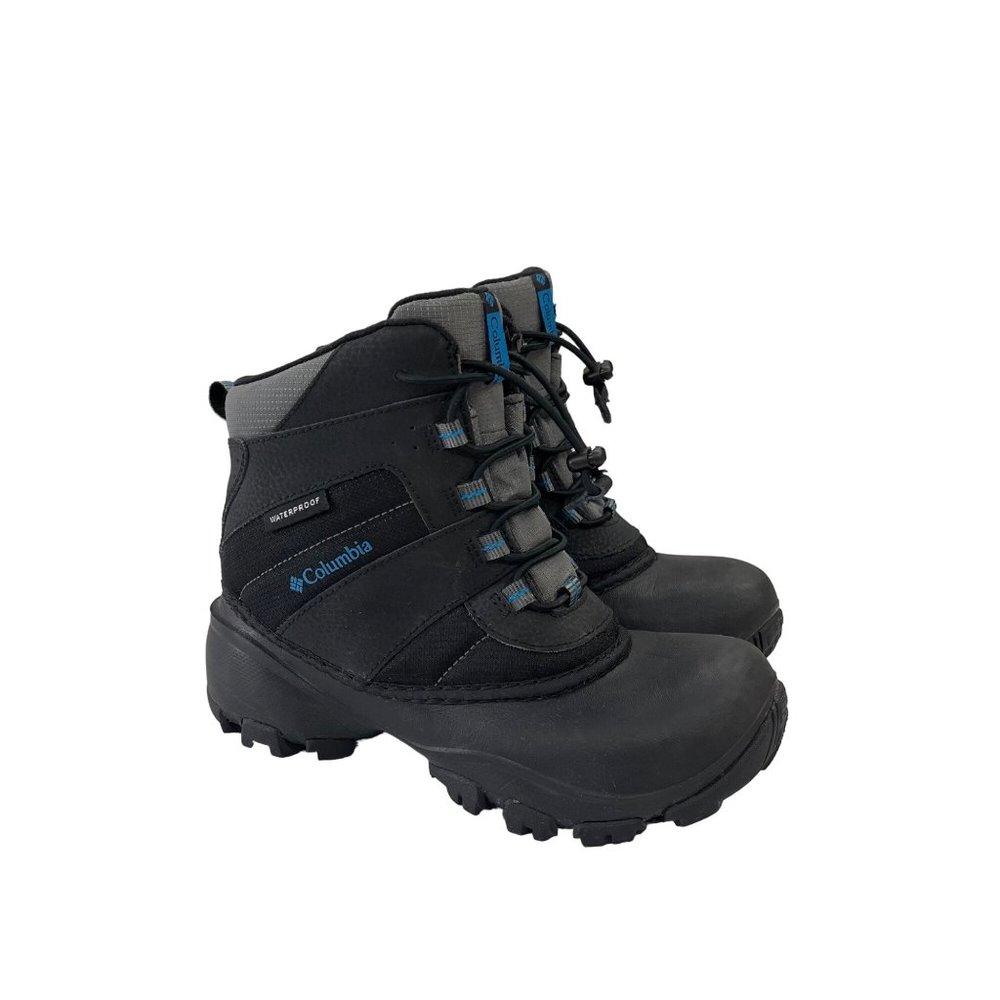 Columbia Rope Tow Black Waterproof Winter Snow Boots Shoes Youth Sz 4
